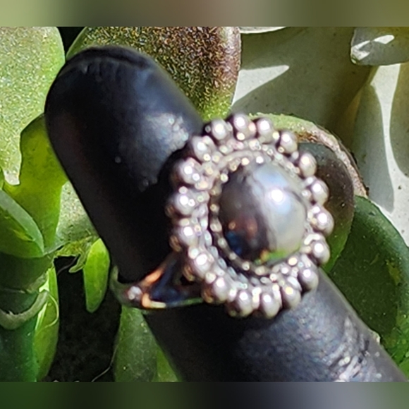 Native American, Navajo Sterling silver domed ring